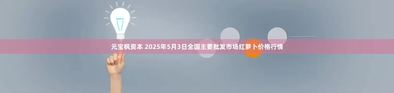 元宝枫资本 2025年5月3日全国主要批发市场红萝卜价格行情